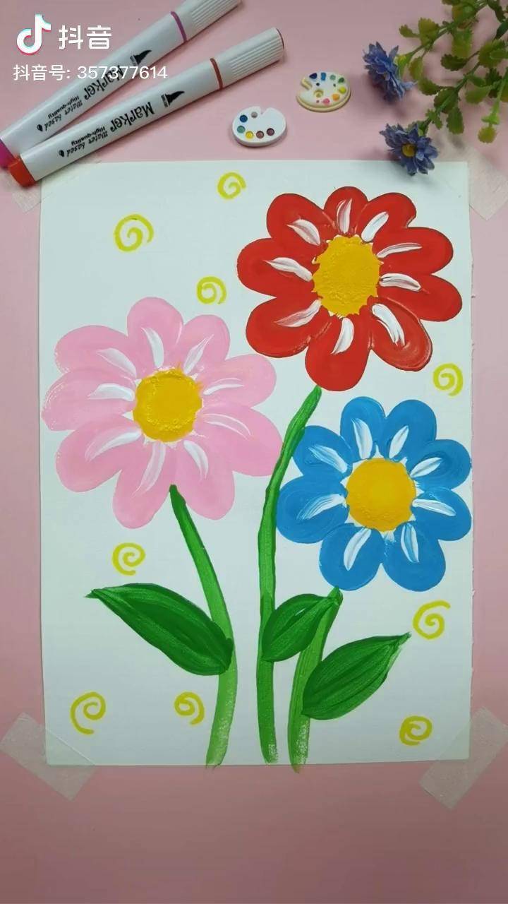 画美丽的花儿简单图片