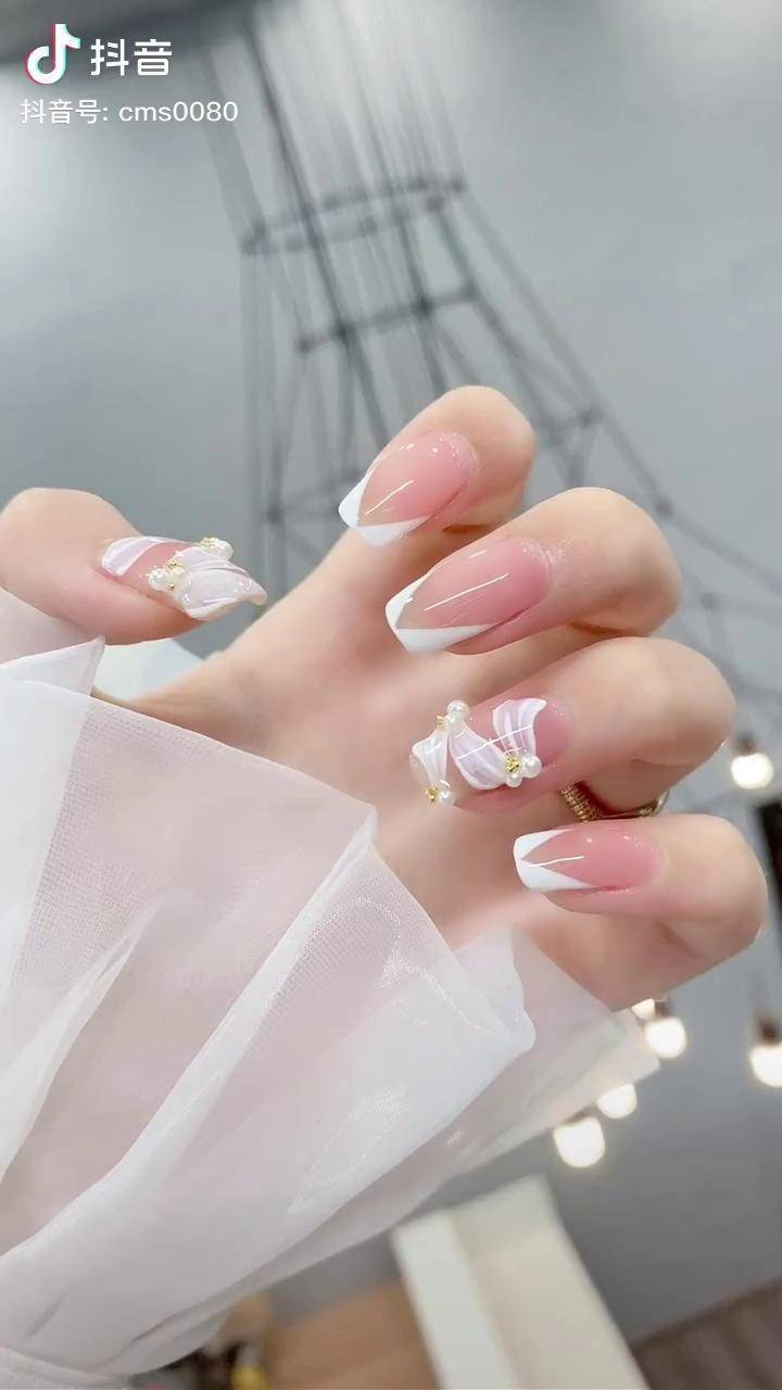 美甲汉服古风_美甲_白衣_姐姐