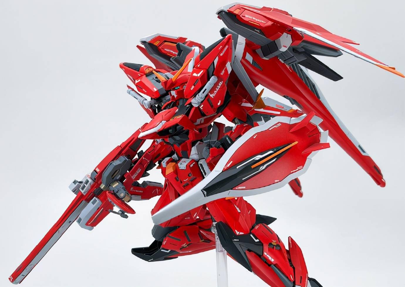 红色闪电,救世主天蚀高达模型_改造_白色_细节