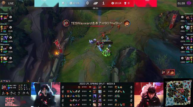 瑞兹|LOL-LPL：Wayward蛮王三度单杀TS杰斯，TES 2-0掀翻WBG晋级季后赛