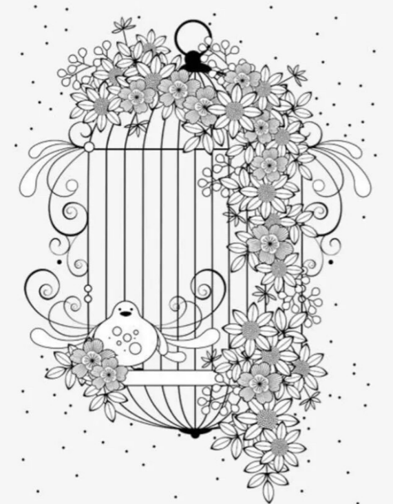 黑白线稿植物花卉中国风临摹线稿