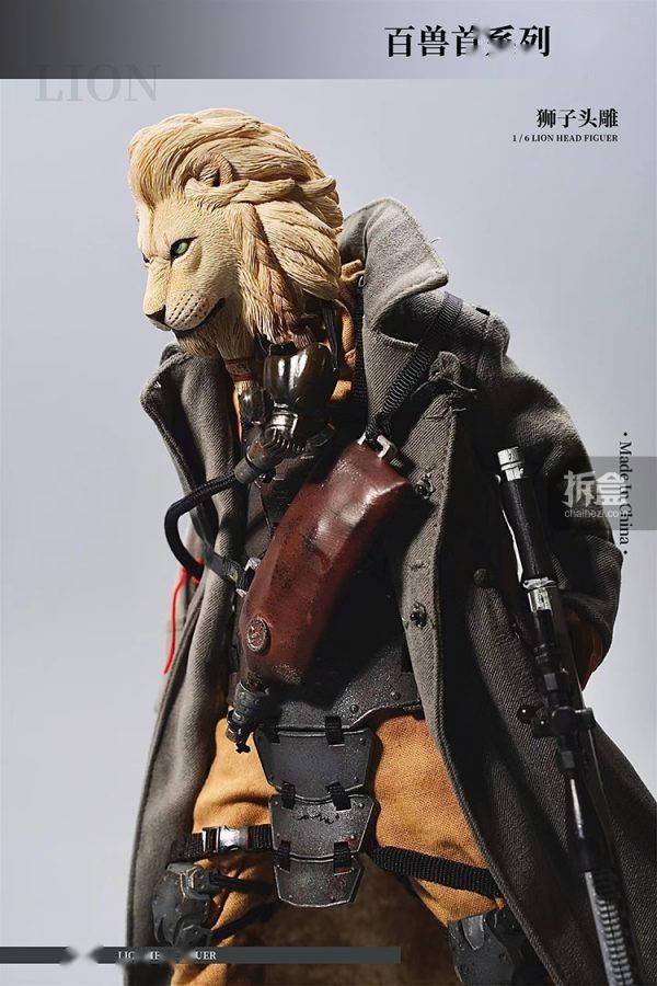 出货MOSTOYS 百兽首系列 1/6 狮子头雕可动 动物兵人配件手办