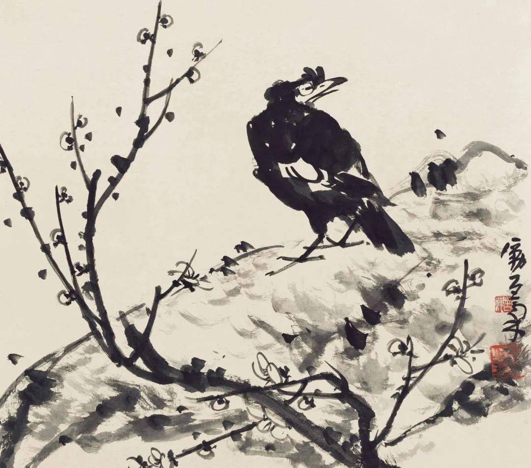 李苦禅《花鸟山水册》，用笔劲道，线条直入化境_搜狐网