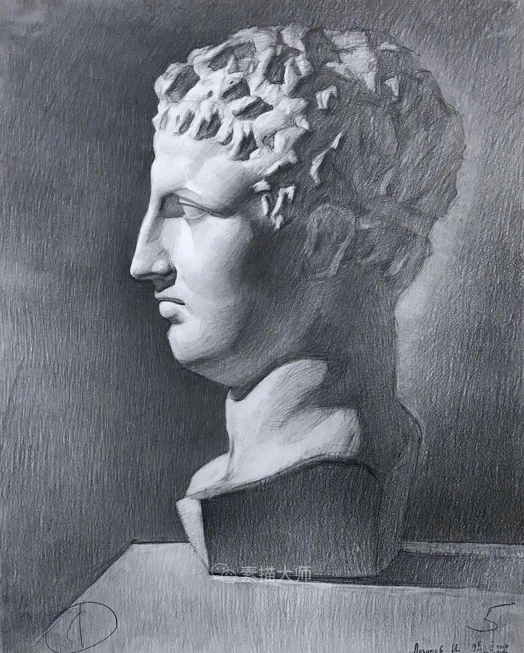 俄罗斯学院派素描青年画家伊凡洛根诺夫作品