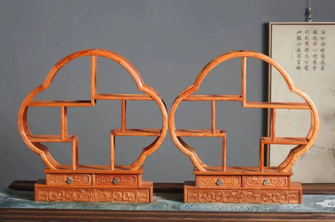 缅甸花梨小梅花~博古架批发