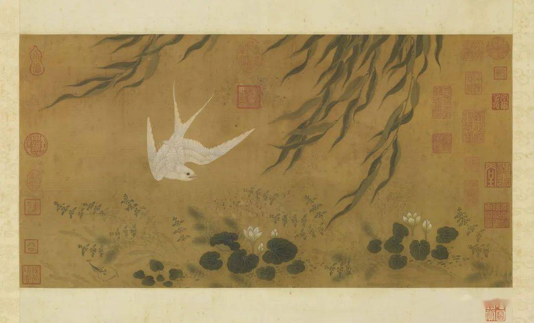 《杏花雙燕軸》清 李鱓 《桃花柳燕圖》清 羅聘《柳燕圖》清任伯年