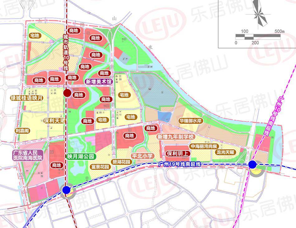 平洲旧城片区规划有变映月湖周边再添3宗宅地新增2条广州地铁