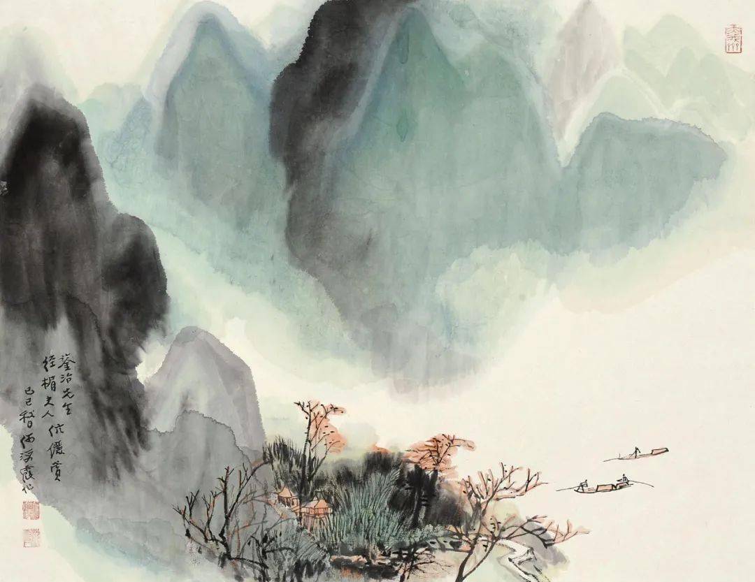 国画里的小山村意境绝美67