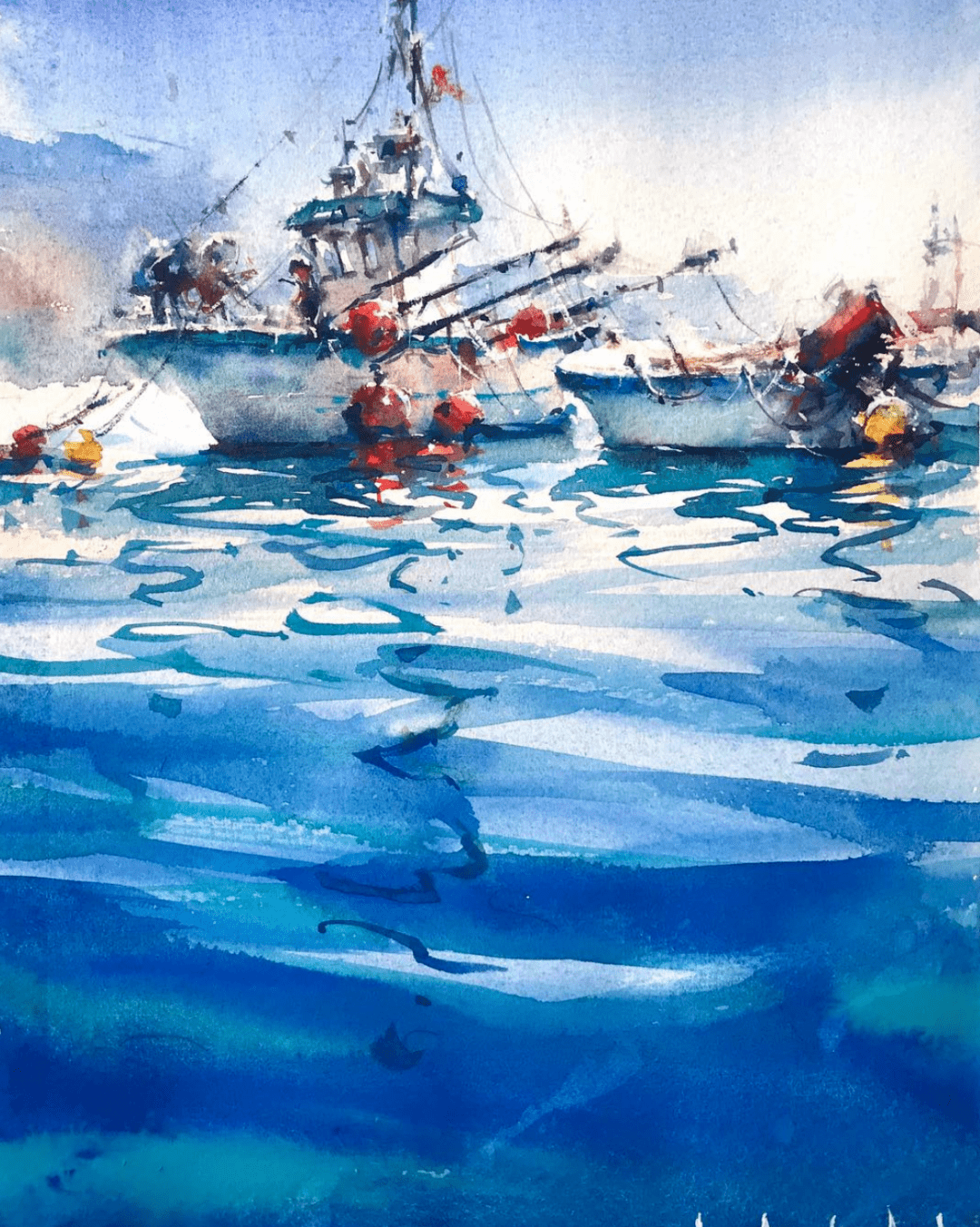 西班牙水彩画家——miguel angel lacal作品欣赏(船系列)