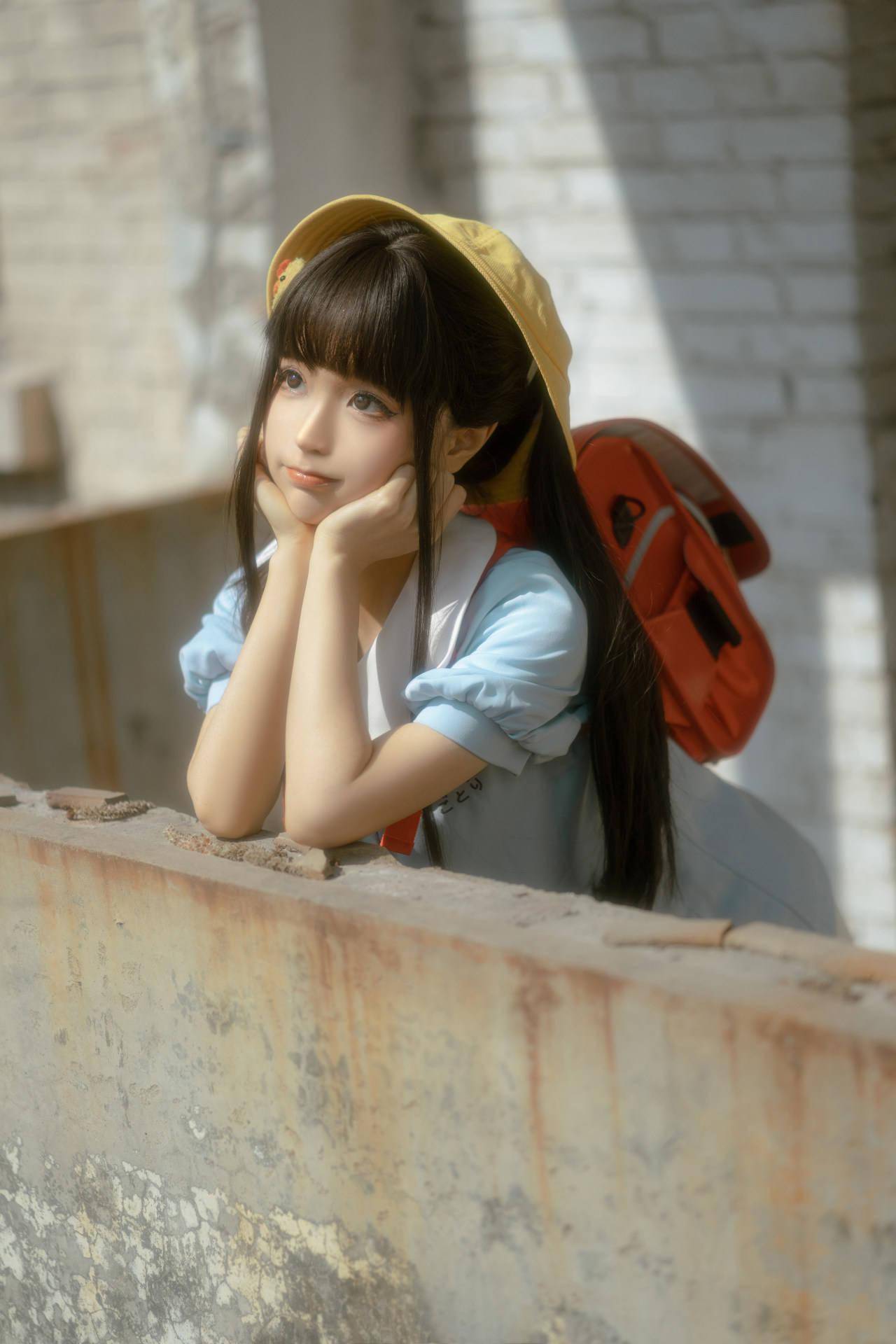 少女写真,可爱小黄帽_小朋友_沫沫_图片