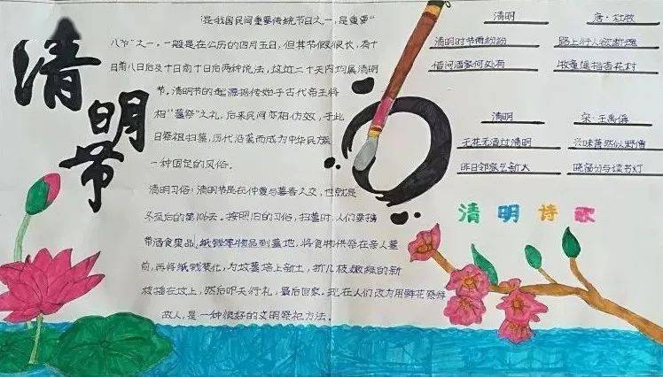 小學生清明節手抄報詩句範文超全趕緊收藏67