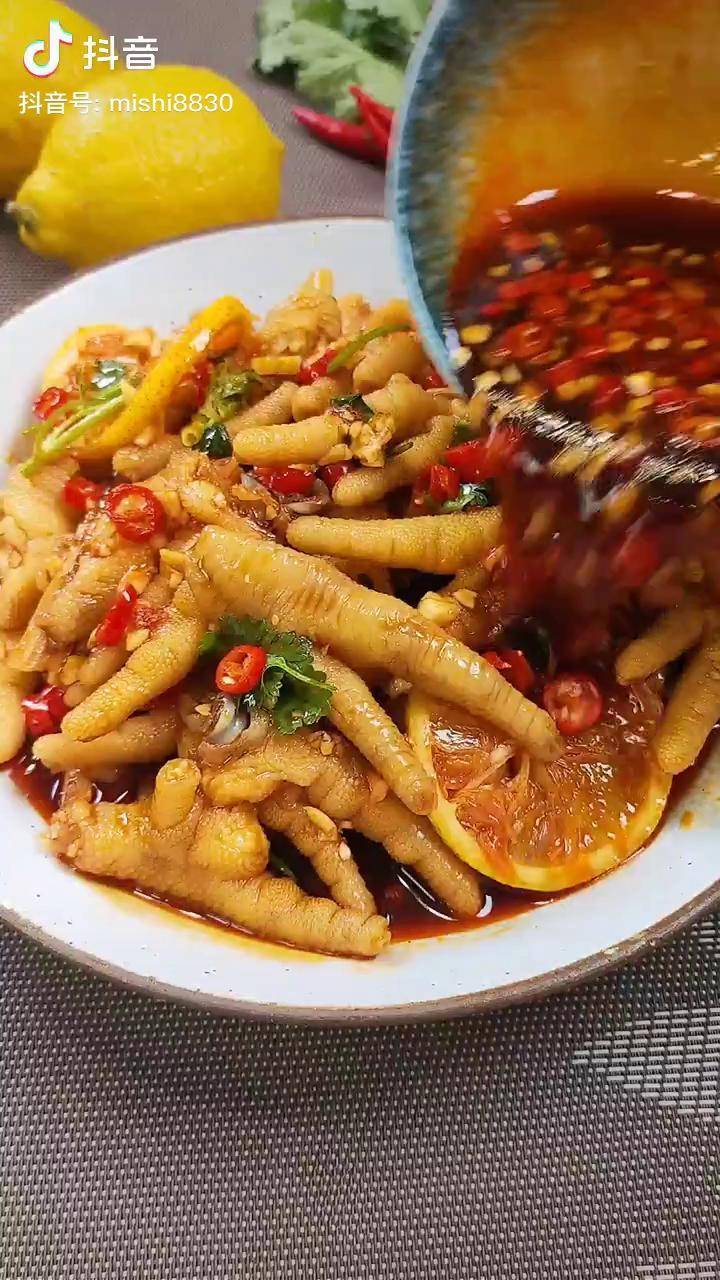 夏天来个捞汁鸡爪酸辣鲜爽又开胃抖音美食创作人网红鸡爪