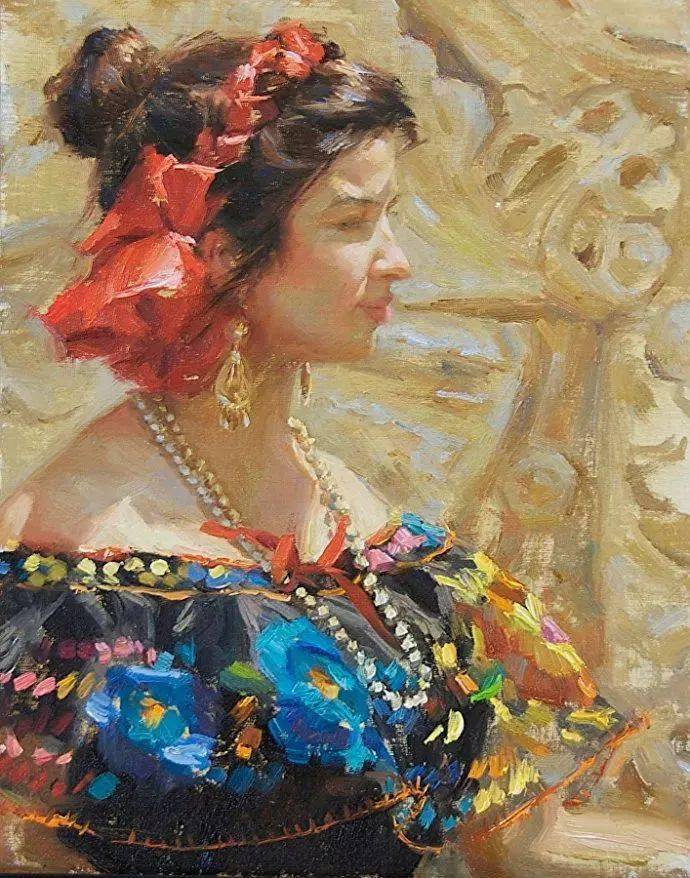 墨西哥女画家格拉迪斯罗尔丹北美风格人物油画作品欣赏