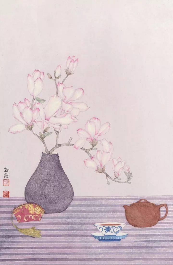 静述流年李海霞静物工笔画