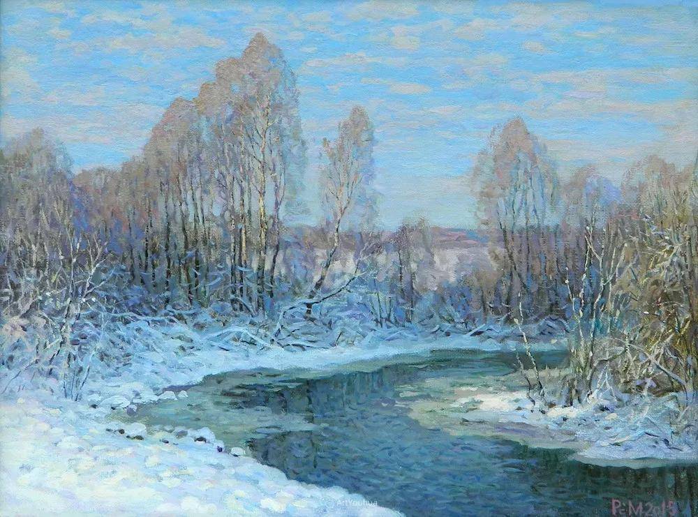 俄罗斯油画大师画雪景图片
