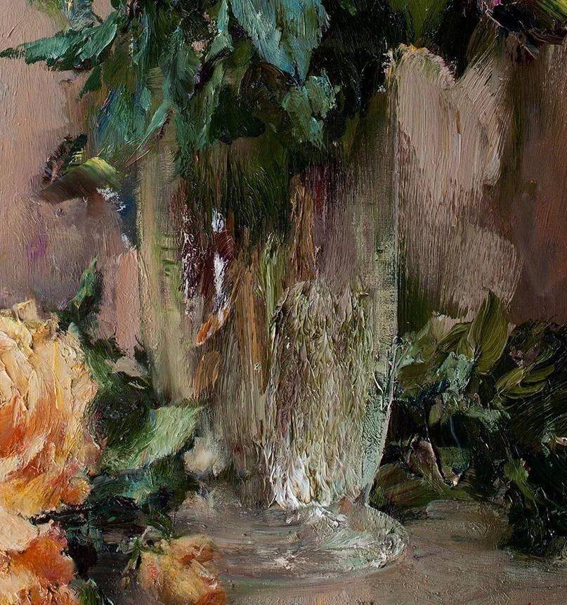 经典油画厚重油画感十足的花卉真的太美了