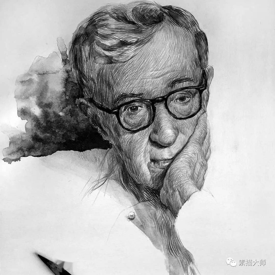 77幅男性肖像素描风格多样学习了