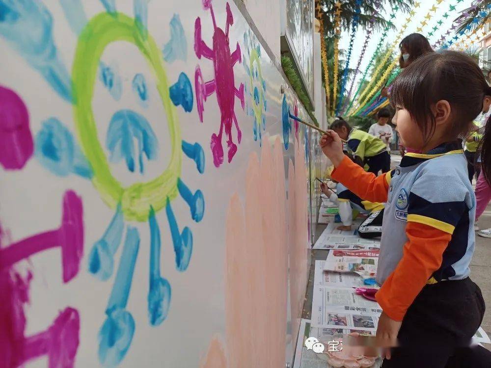 塗鴉牆上的抗疫日記渭濱區川陝路幼兒園