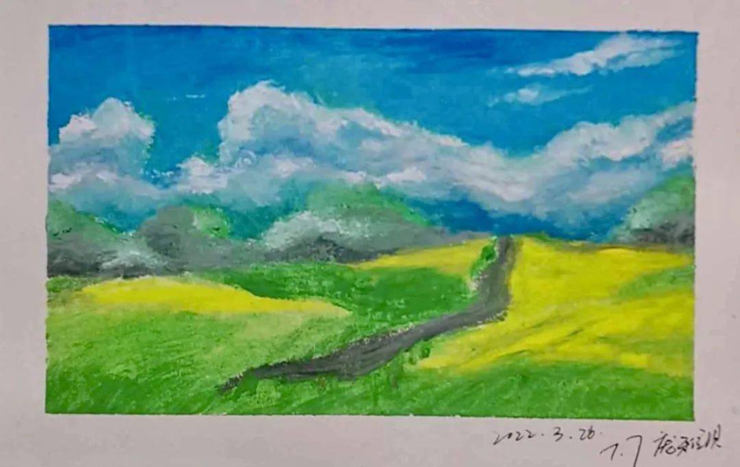 用色彩描绘春天七年级《春天的畅想》线上教学,居家学习,并没有