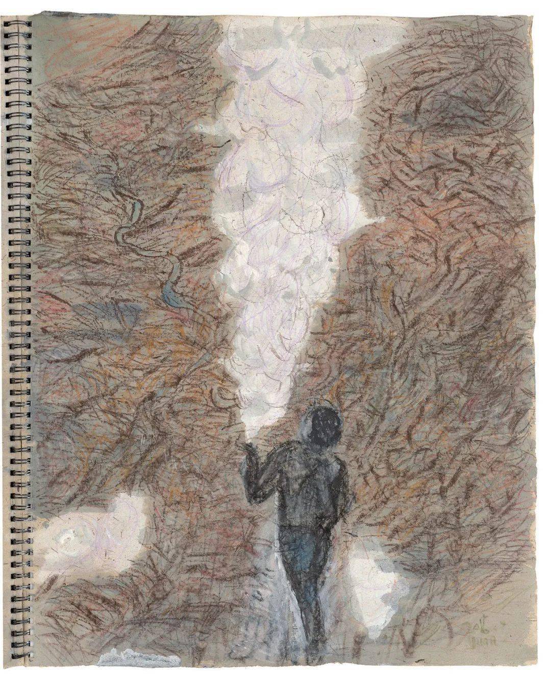 云气 48x38cm 皮纸综合材料 2016翅膀 40x57cm