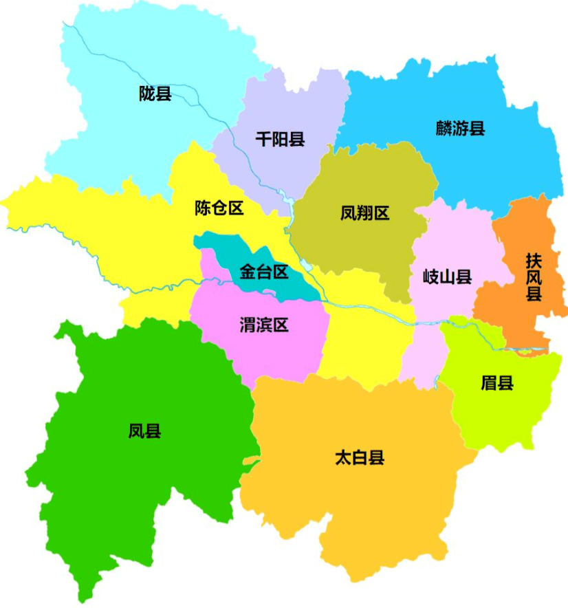 宝鸡市行政区划图民国时期县城街巷仅7条新中国成立后县城规模逐年
