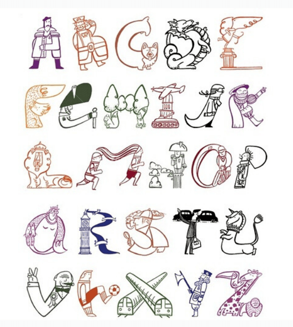 字母创意画四年级图片