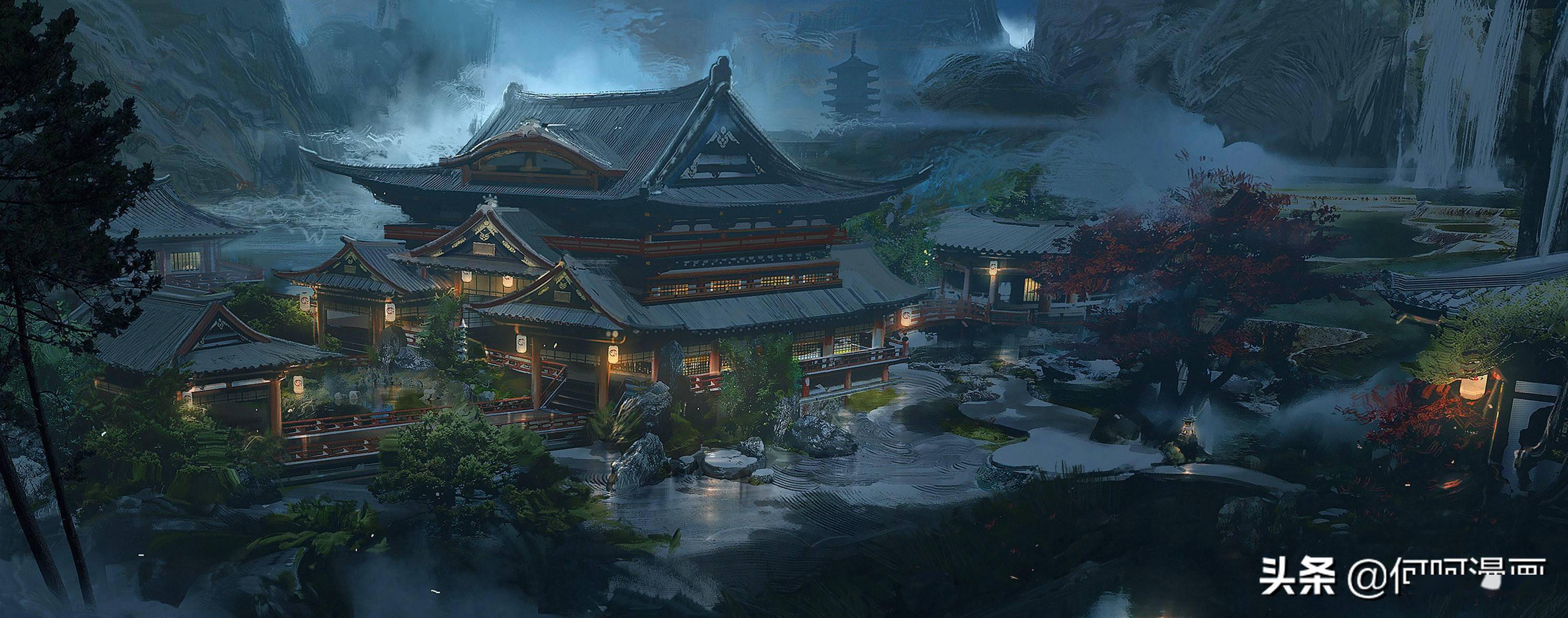 一组古风概念场景插画作品欣赏很有电影镜头的感觉