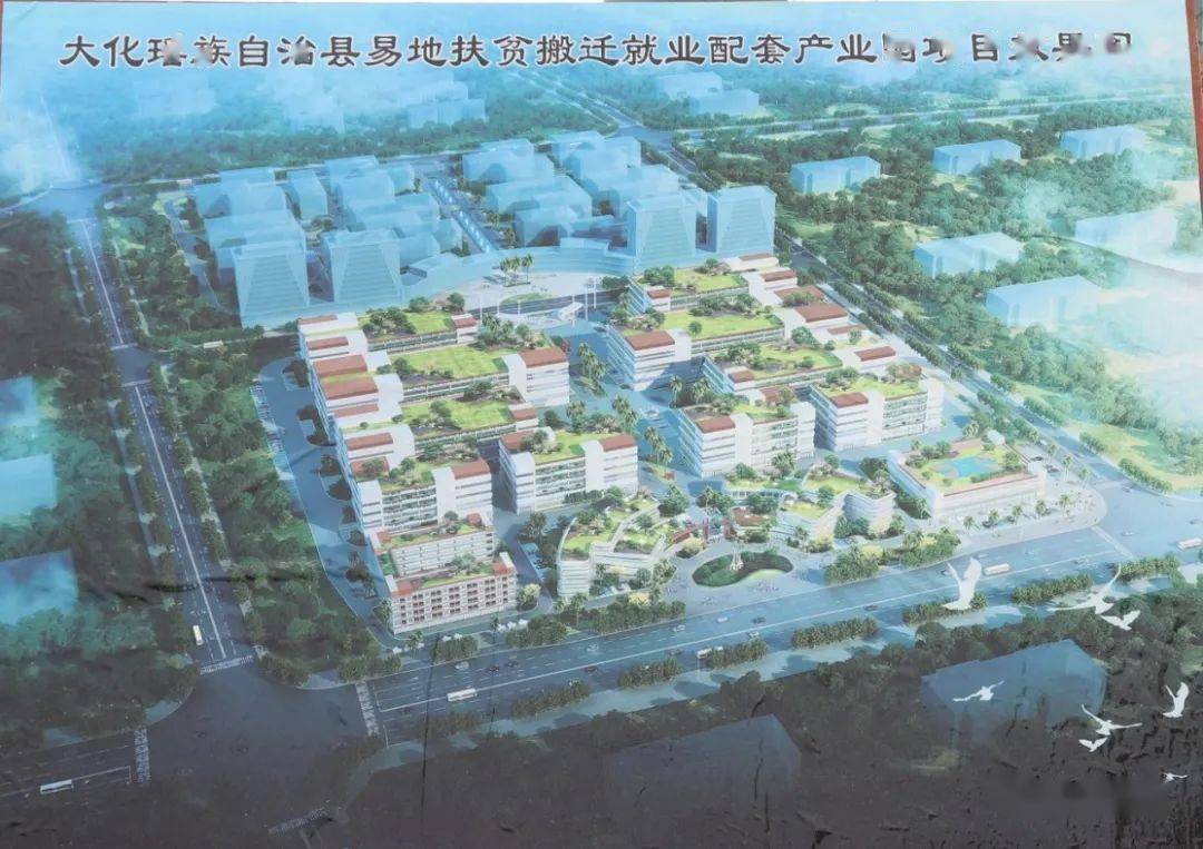 项目负责人介绍,大化县易地扶贫搬迁就业配套产业园项目规划总建筑
