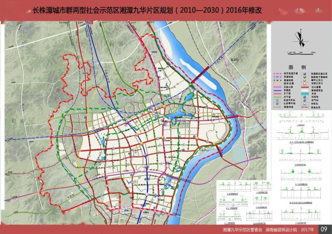 长株潭城市群两型社会示范区湘潭九华片区道路交通规划图