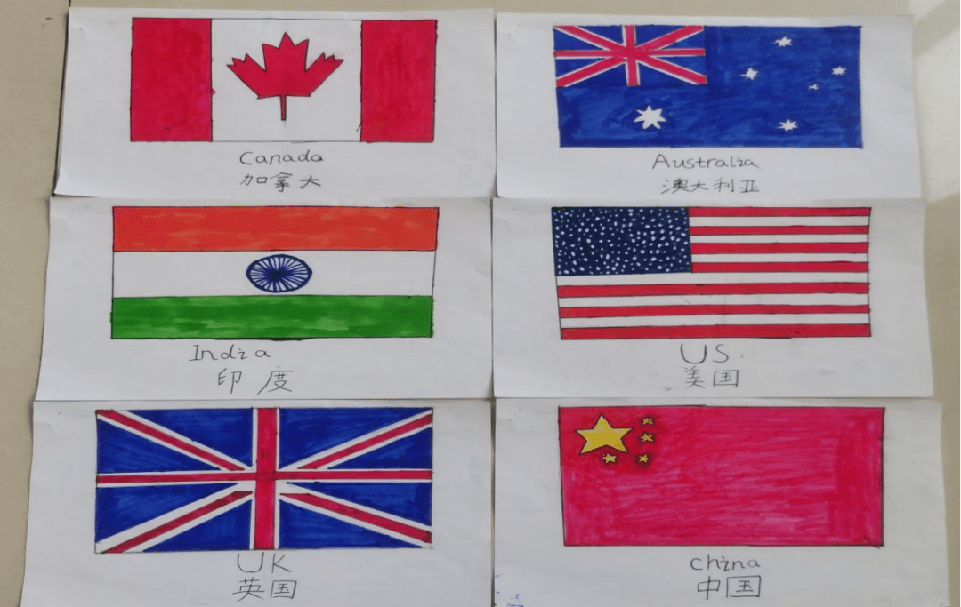 三年级英语国旗画图片
