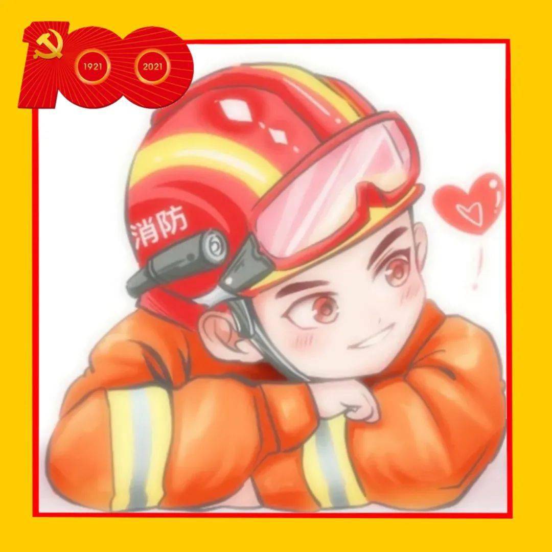 中国消防员头像图片
