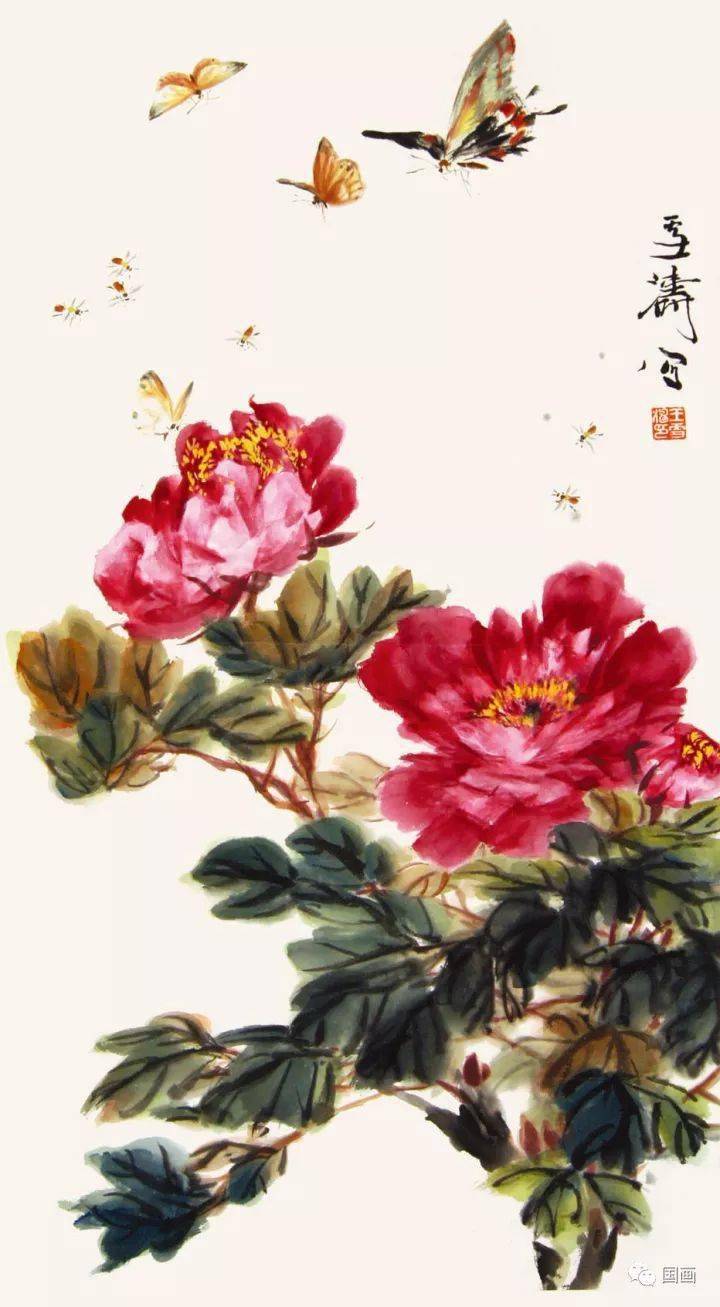 小写意牡丹画100幅,美醉了!_国画_笔墨_王雪涛