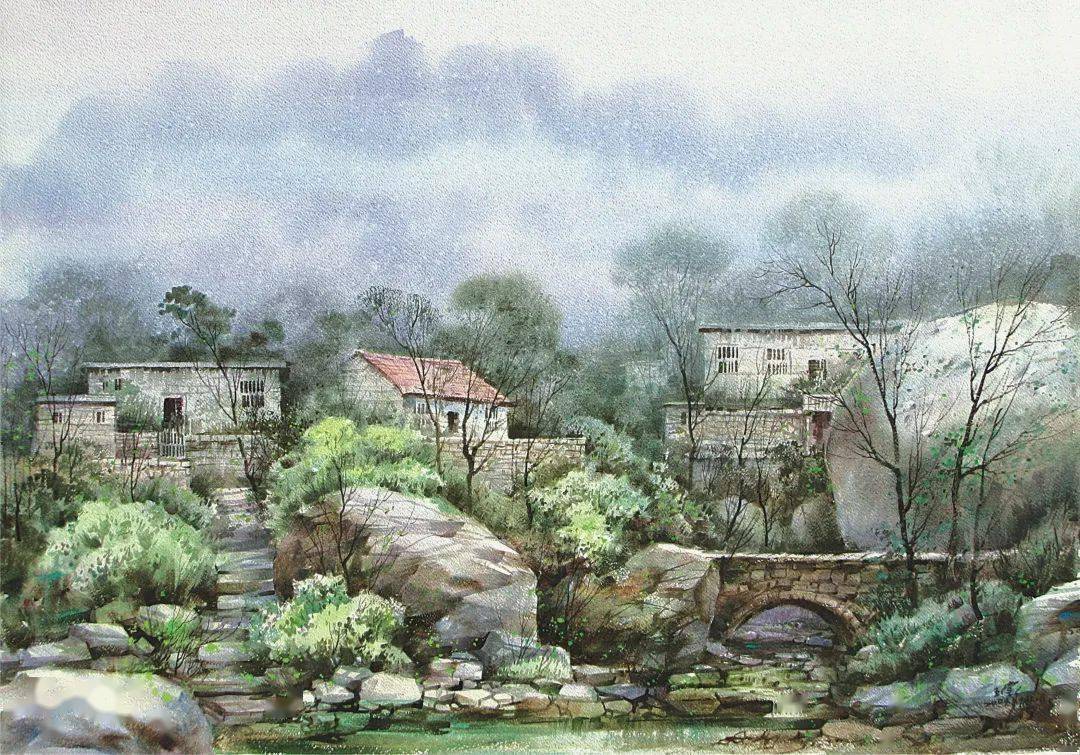 『我们的节日·五一』崂山元素水彩作品云展览_cm_绍波_渔港