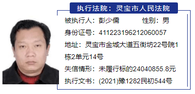 灵宝曝光彭少儒竟然欠2400多万元