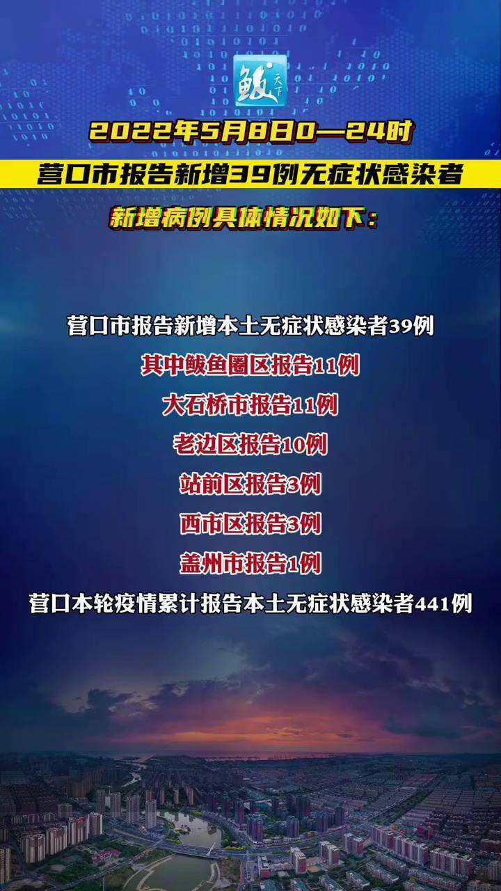 2022年5月8日0时至24时营口市新型冠状病毒肺炎疫情通报最新消息