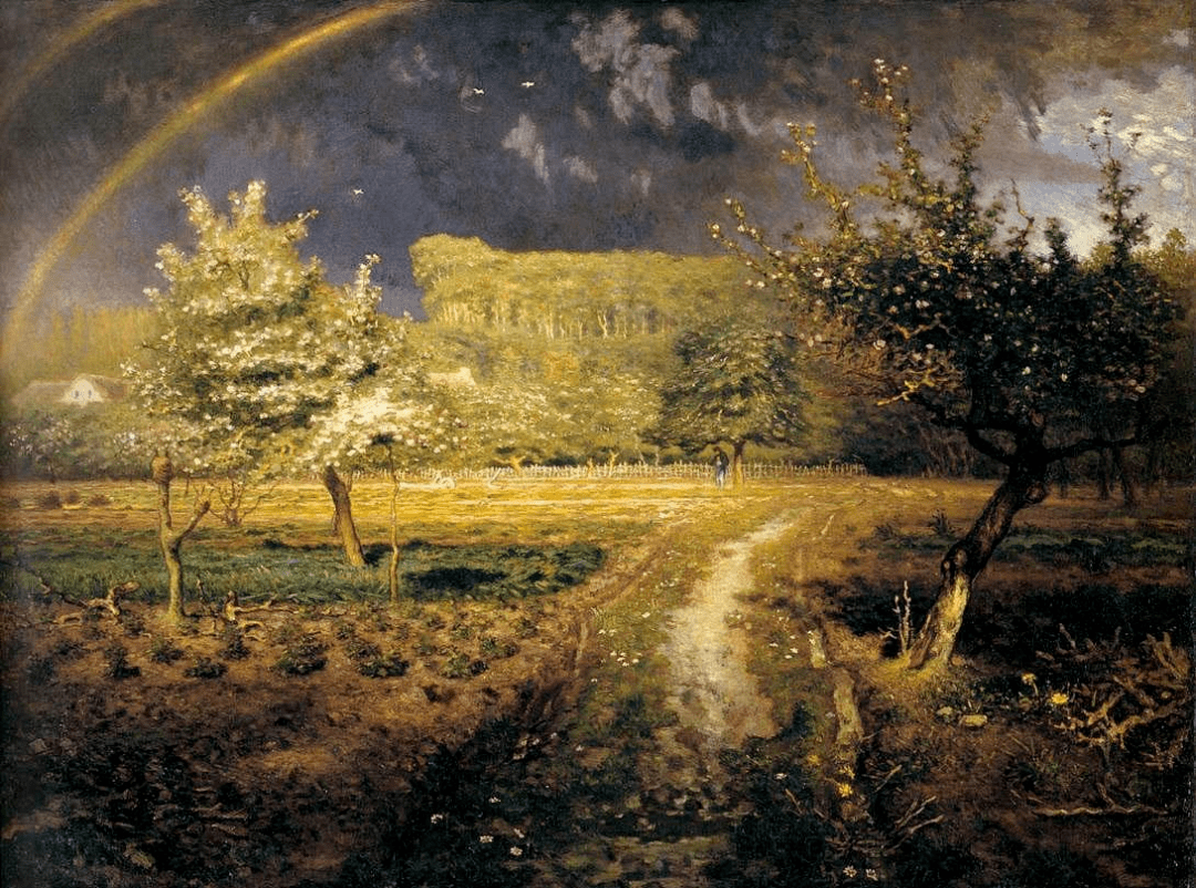 是梵高画板上《盛开的桃花》;是莫奈笔下蓝天绿树,白云朵朵的《塞纳河