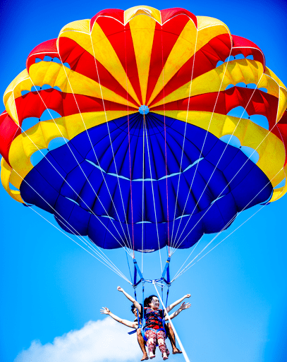 彩虹拖伞 俯瞰大海欢乐无限 体验别样的海上娱乐海上观光/sightseeing