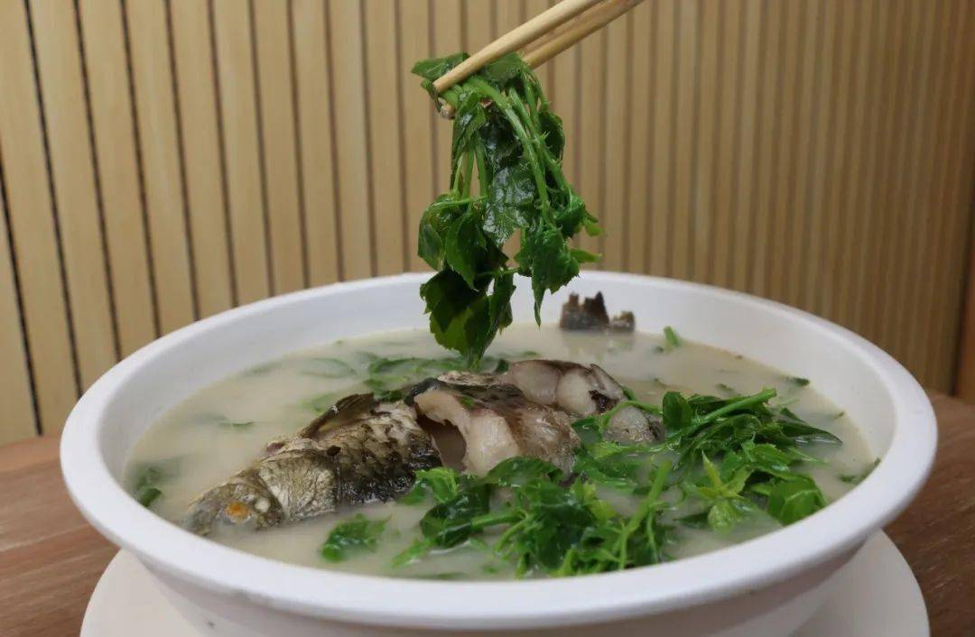 簕菜鲫鱼汤一道芋苗芋仔煲,是恩平常见的特色农家菜,通常以瓦煲烹煮.