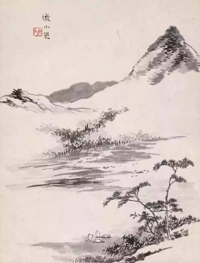 浙江老教授顾坤伯课徒稿山石树木画法