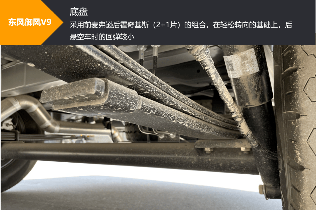 底盘方面,东风御风v9采用前麦弗逊后霍奇基斯(2 1片)的组合,在轻松