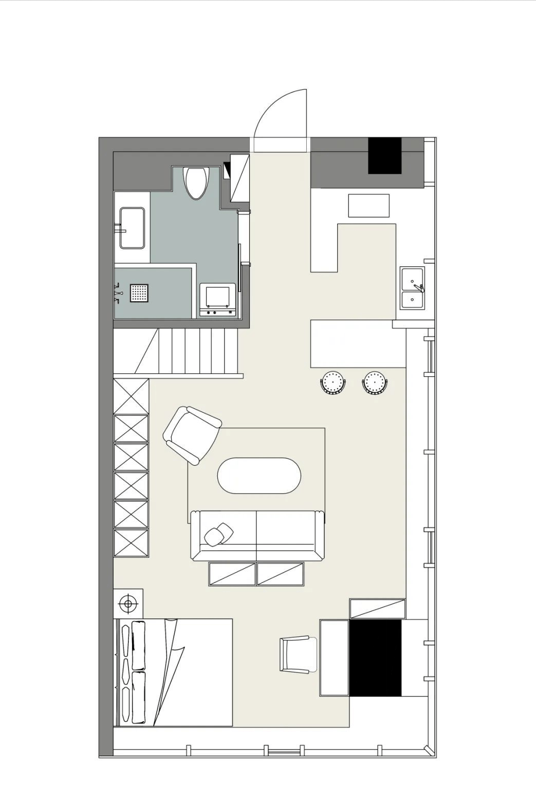 58㎡跃层小户型公寓,清爽宜人温馨舒适,装下一家三口的幸福!