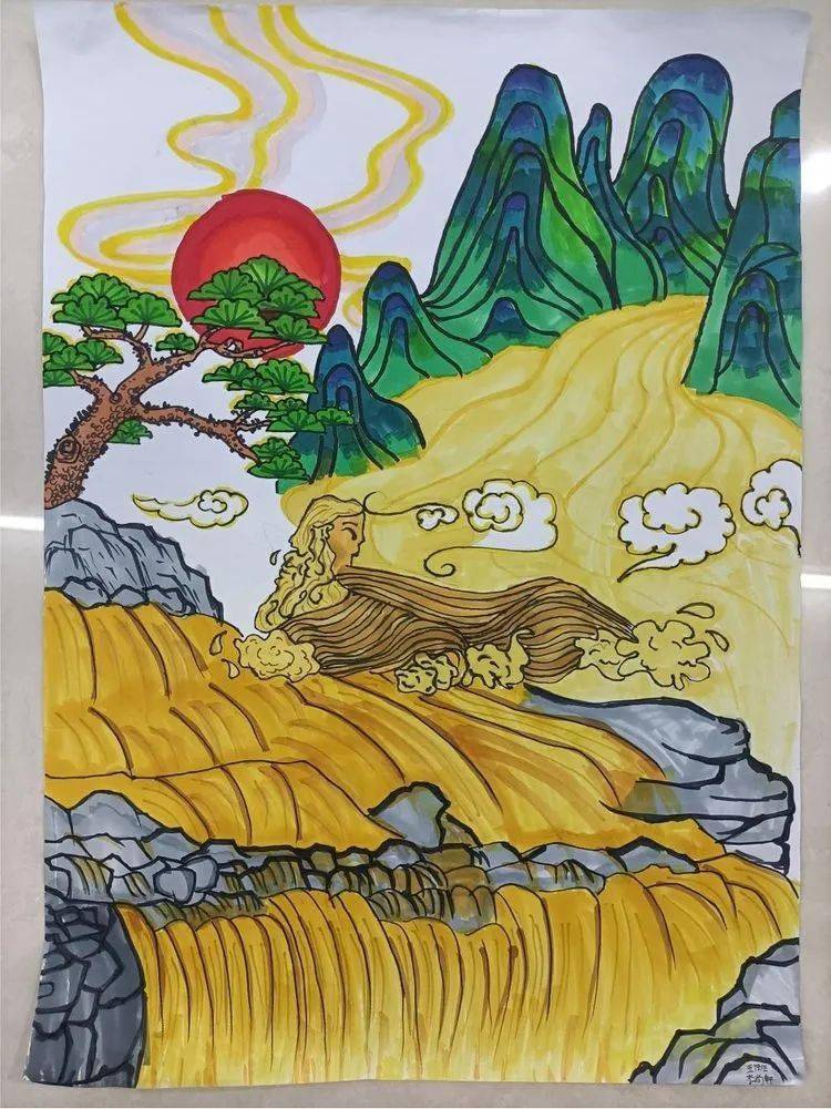 保卫黄河绘画作品简单图片