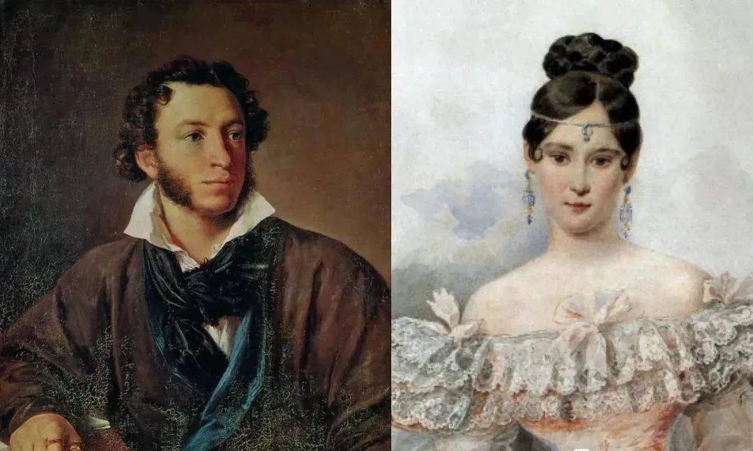 普希金和妻子普希金娜普希金娜当时只有24岁,正是由于她的轻佻行为