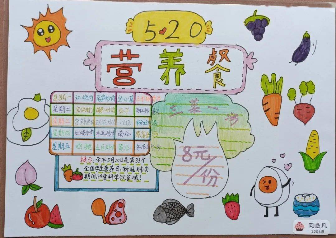 小学生营养午餐设计图片