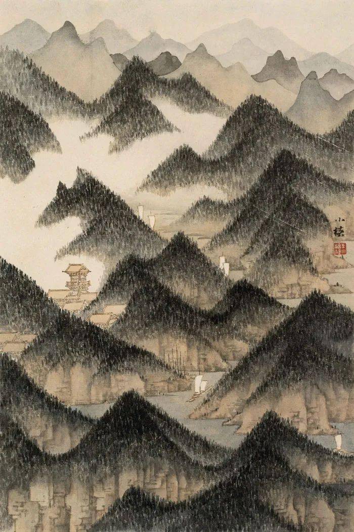 宋人丘壑元人笔墨王小椿山水画