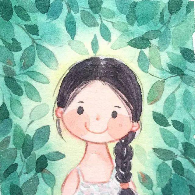 【水彩手绘】小女孩水彩插画
