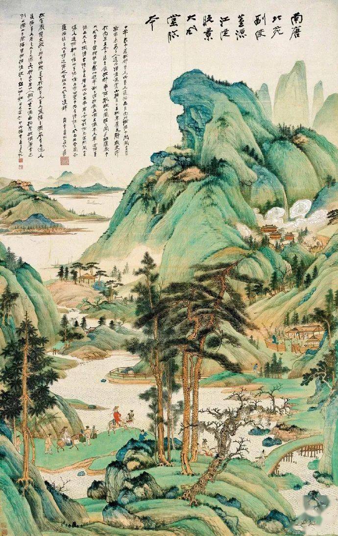 66幅山水画配上对应的66首诗美极了