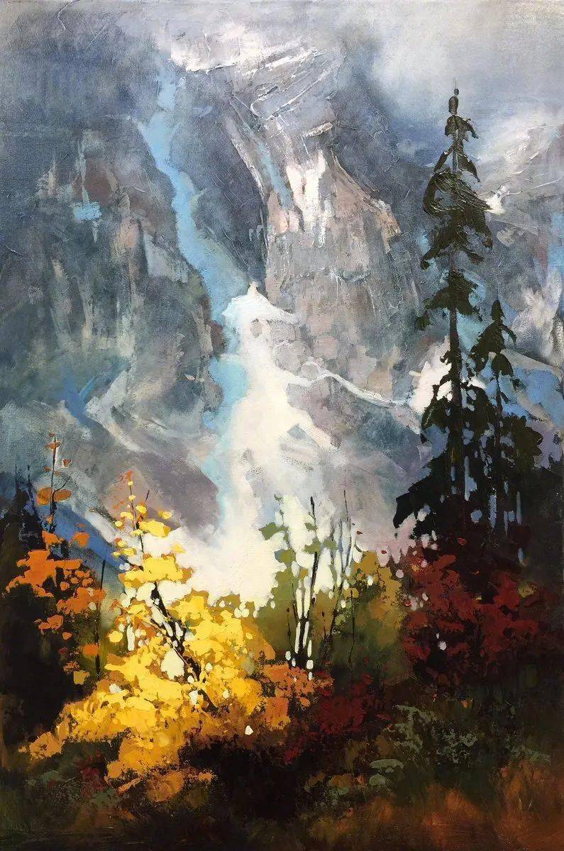 加拿大女画家 linda wilder刮出来的风景油画,这色调美爆啦!_作品_最