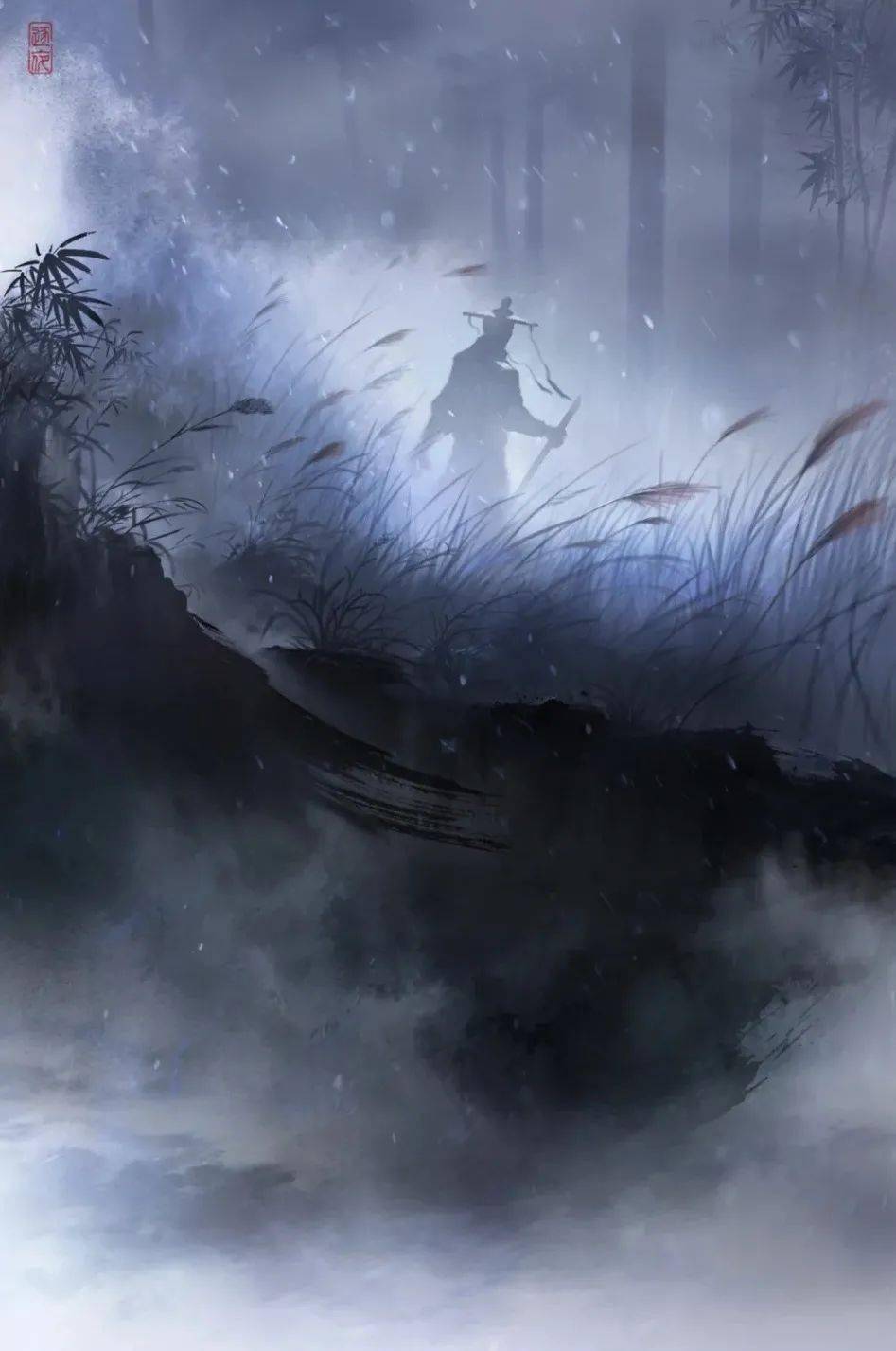 插画师笔下的武侠世界_中国_水墨_冉梦生