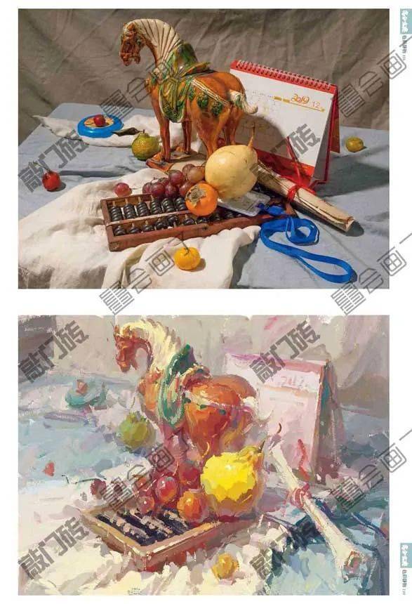 高分宝典色彩静物邓鑫鑫金牌导师打造超高实用性优质色彩静物临本色彩